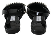 Jimmy Choo Elegant Black Patent Flats with Crystal Accent