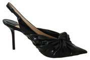 Jimmy Choo Elegant Black Leather Pointed Toe Pumps