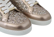 Jimmy Choo Ballet Pink Glitter Leather Sneakers