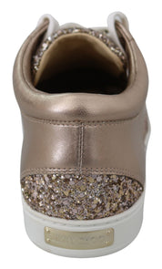 Jimmy Choo Ballet Pink Glitter Leather Sneakers