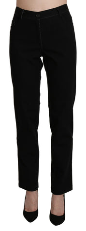 BENCIVENGA Black High Waist Straight Casual Trouser Pant