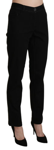 BENCIVENGA Black High Waist Straight Casual Trouser Pant