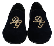 Dolce & Gabbana Elegant Blue Embroidered Loafers