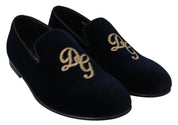 Dolce & Gabbana Elegant Blue Embroidered Loafers