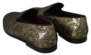 Dolce & Gabbana Gold Bordeaux Loafers Slides Dress Shoes