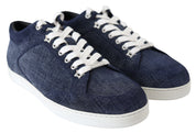 Jimmy Choo Chic Slip-On Blue Denim Suede Sneakers
