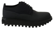 Dolce & Gabbana Elegant Black Calfskin Derby Shoes