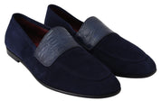 Dolce & Gabbana Elegant Blue Suede Leather Loafers