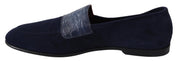 Dolce & Gabbana Elegant Blue Suede Leather Loafers