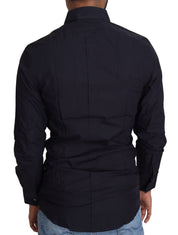 Dolce & Gabbana Navy Blue Slim Fit Gold Series Dress Shirt