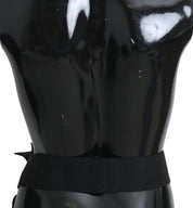 Dolce & Gabbana Black Crystal Brooch Wide Wai SATORIA Belt