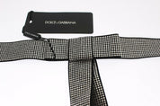 Dolce & Gabbana Black Silk Crystal Bow Waist Belt Elegance