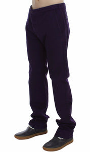 GF Ferre Purple Cotton Stretch Slim Chinos