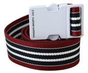 Costume National Elegant Stripe Canvas Waist Belt