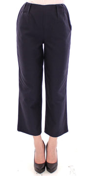 Andrea Incontri Blue Cropped Cotton Pants