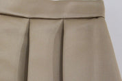 Andrea Incontri Brown Silk Solid Mini Pleated Skirt