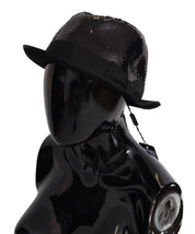 Dolce & Gabbana Elegant Black Sequin Fedora Hat