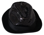 Dolce & Gabbana Elegant Black Sequin Fedora Hat