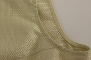Andrea Incontri Beige Sleeveless Shift Mini Dress