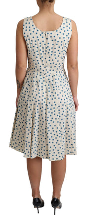 Dolce & Gabbana Beige Dotted Cotton A-Line Gown Dress