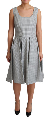 Dolce & Gabbana Gray Polka Dotted Cotton A-Line Dress