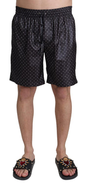 Dolce & Gabbana Chic Black Polka Dot Men's Swim Trunks