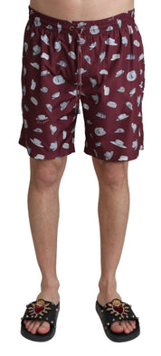 Dolce & Gabbana Elegant Maroon Beachwear Trunks