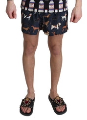 Dolce & Gabbana Elegant Navy Blue Swimming Trunks