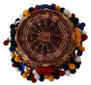 Dolce & Gabbana Multicolor Cotton Embellished Agnese Basket Tote Bag