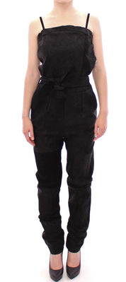 La Maison du Couturier Black Leather Jumpsuit
