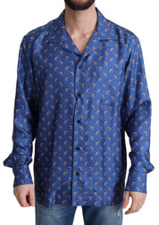 Dolce & Gabbana Silk Beach Chair Print Casual Shirt