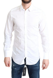 Dolce & Gabbana Elegant White Cotton Dress Shirt Slim Fit