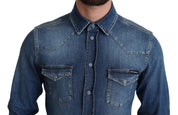 Dolce & Gabbana Elegant Denim Long Sleeve Casual Shirt