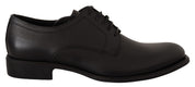 Dolce & Gabbana Elegant Black Leather Derby Shoes