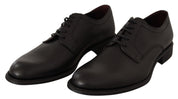 Dolce & Gabbana Black Leather Lace Up Mens Formal Derby Shoes