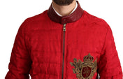 Dolce & Gabbana Red and Gold Bomber Designer Jacket