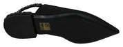 Dolce & Gabbana Black Flats Slingback Charmeuse Shoes