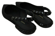 Dolce & Gabbana Black Flats Slingback Charmeuse Shoes