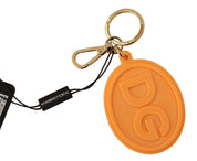 Dolce & Gabbana Stunning Orange Gold Keychain & Bag Charm