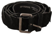 GF Ferre Elegant Black Waist Belt with Metal Buckle