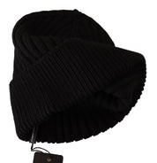 Dolce & Gabbana Black Wool Knit Women Winter Hat