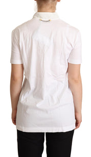 Dolce & Gabbana White Cotton Silk I'm In Love Top T-shirt
