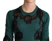 Dolce & Gabbana Green Wool Crewneck Sweater