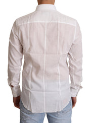 Dolce & Gabbana Elegant White Slim Fit Martini Dress Shirt