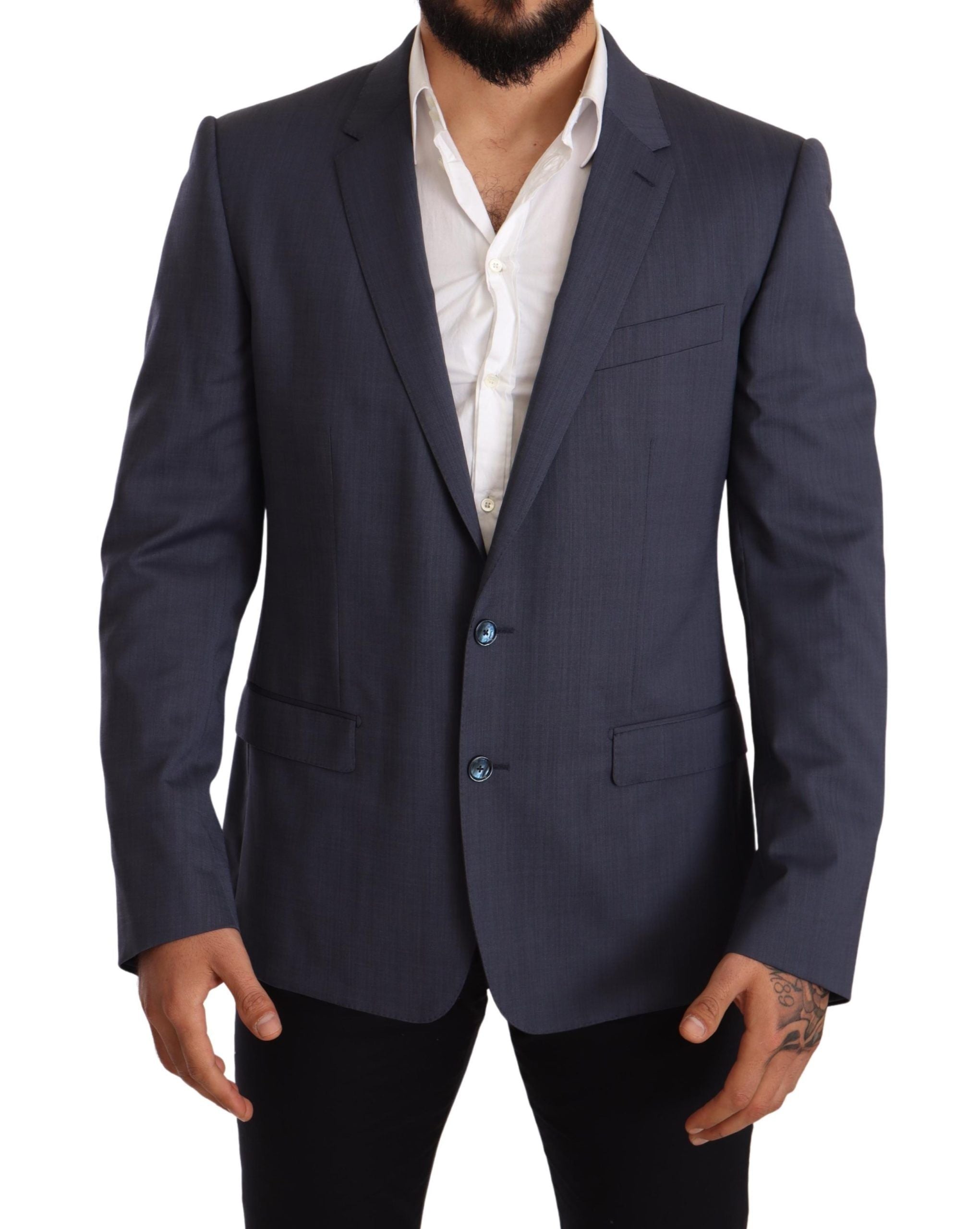 Dolce & Gabbana Elegant Blue Wool Martini Blazer Jacket