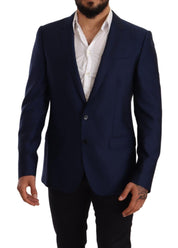 Dolce & Gabbana Elegant Blue Virgin Wool Martini Blazer