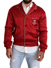 Dolce & Gabbana Red Men's Bomber Jacket