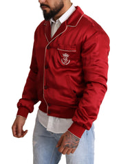 Dolce & Gabbana Red Men's Bomber Jacket