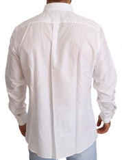 Dolce & Gabbana White Cotton Martini Fit Shirt