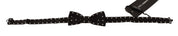 Dolce & Gabbana Black White Polka Dot Silk Adjustable Neck Papillon Bow Tie